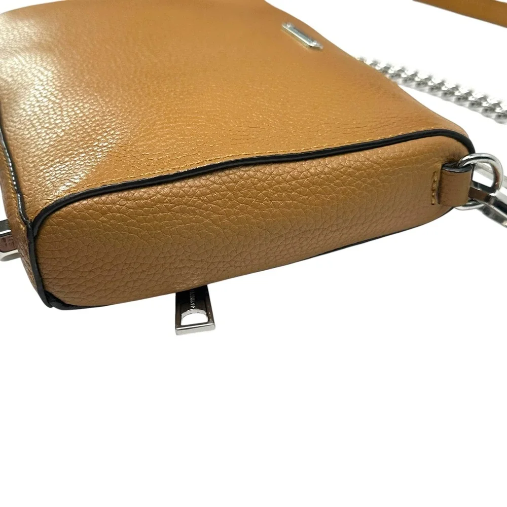 Rebecca Minkoff‎ Bag Mini 5-Zip Crossbody Pebbled Leather Almond Tan Mini Rocker